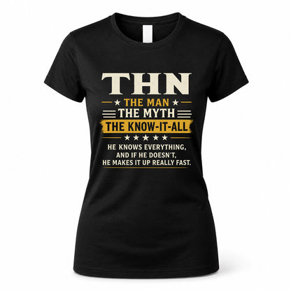 THN TM90-K04-125 - NAME Legendary Know-It-All Personalized Funny Shirt