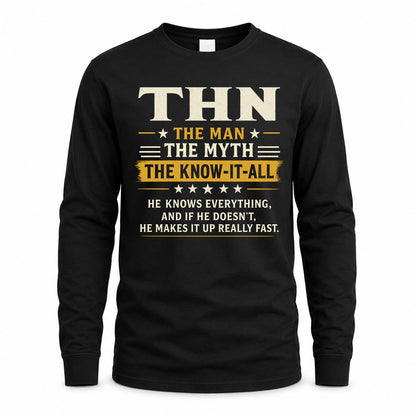 THN TM90-K04-125 - NAME Legendary Know-It-All Personalized Funny Shirt