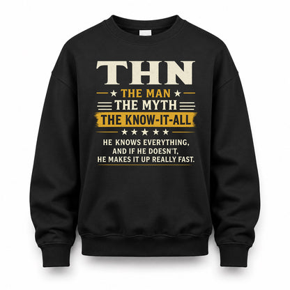 THN TM90-K04-125 - NAME Legendary Know-It-All Personalized Funny Shirt