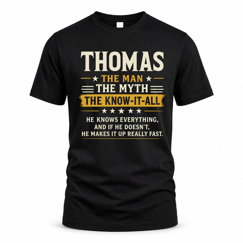 THOMAS TM90-K04-125 - NAME Legendary Know-It-All Personalized Funny Shirt