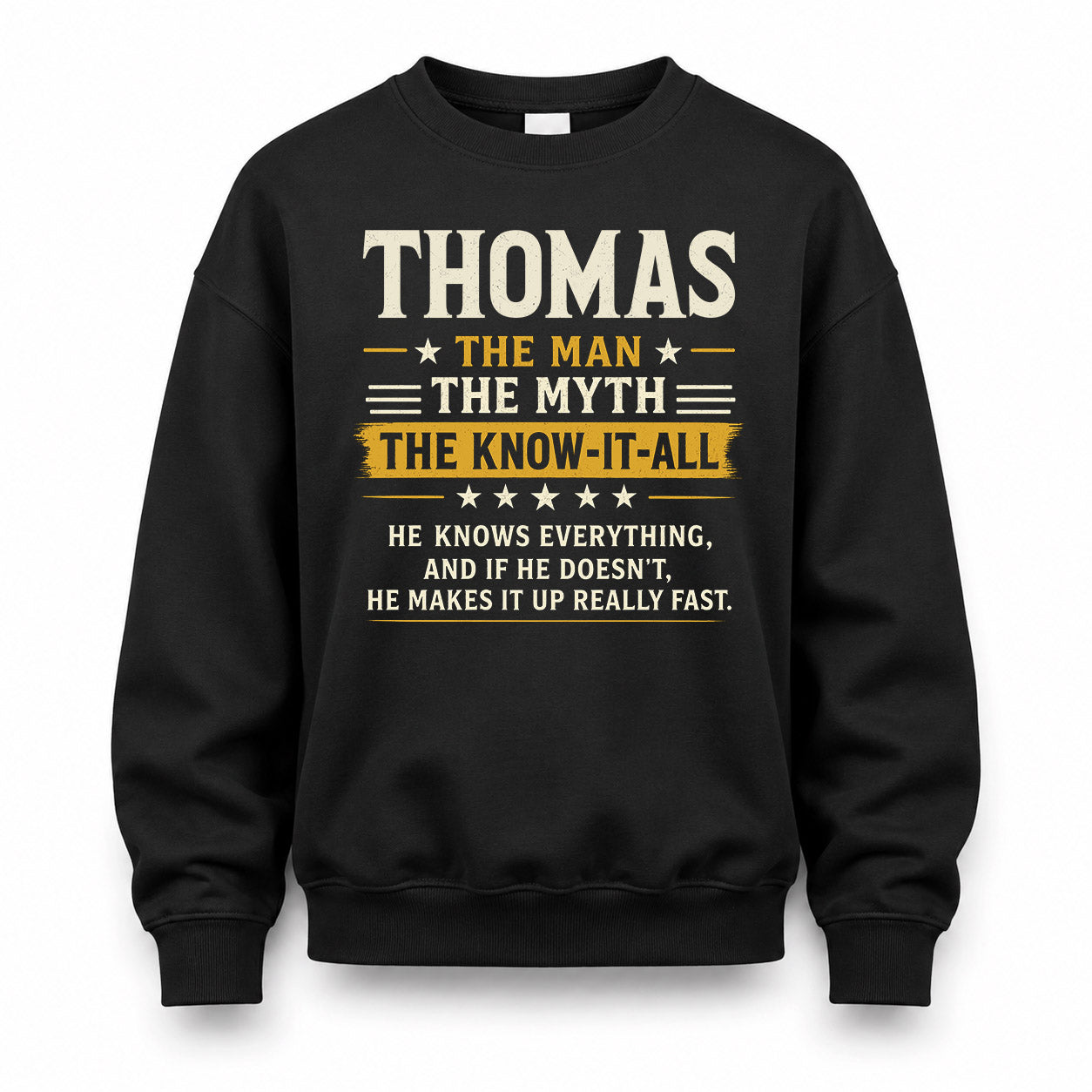 THOMAS TM90-K04-125 - NAME Legendary Know-It-All Personalized Funny Shirt