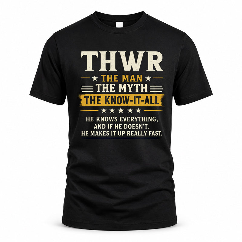 THWR TM90-K04-125 - NAME Legendary Know-It-All Personalized Funny Shirt