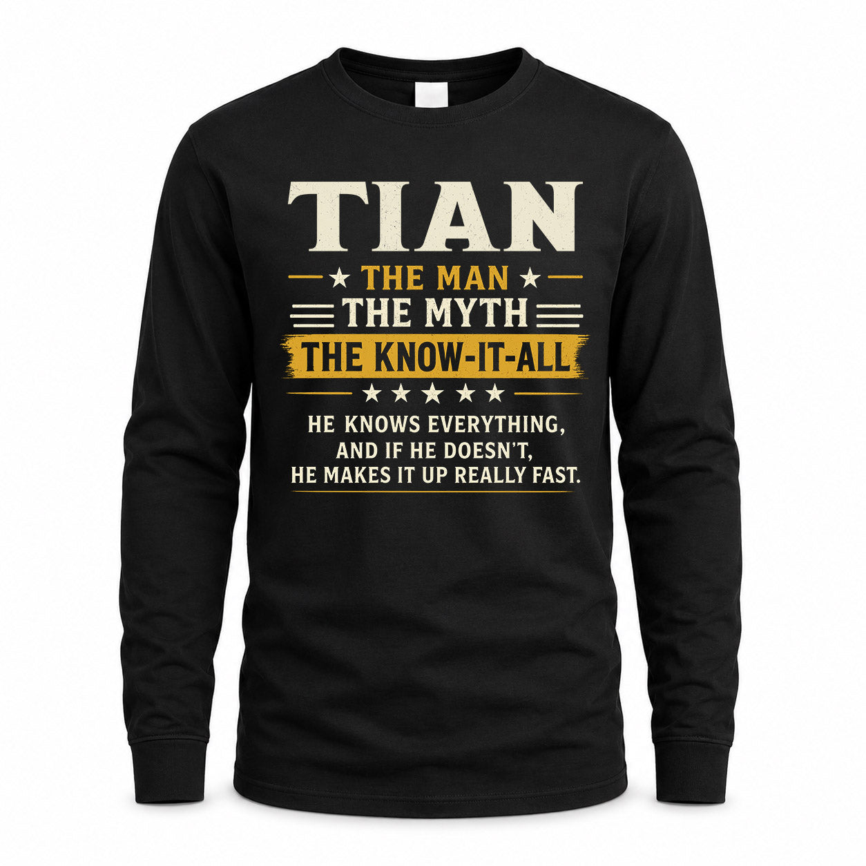 TIAN TM90-K04-125 - NAME Legendary Know-It-All Personalized Funny Shirt
