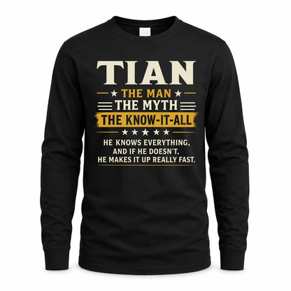 TIAN TM90-K04-125 - NAME Legendary Know-It-All Personalized Funny Shirt