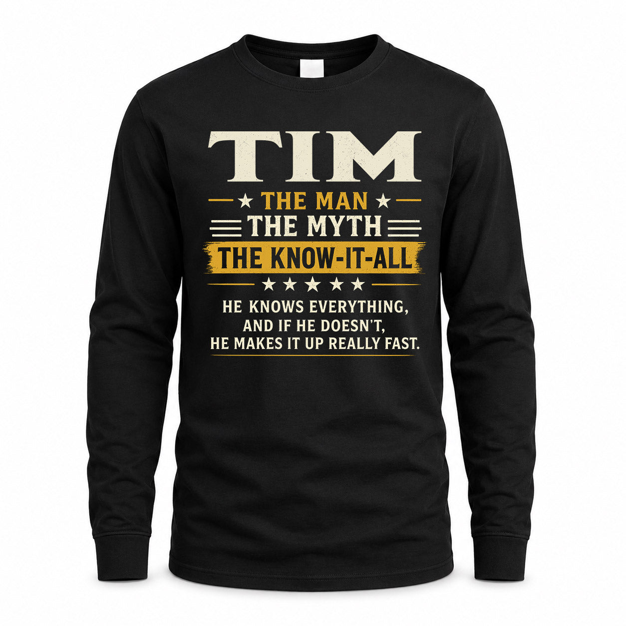 TIM TM90-K04-125 - NAME Legendary Know-It-All Personalized Funny Shirt