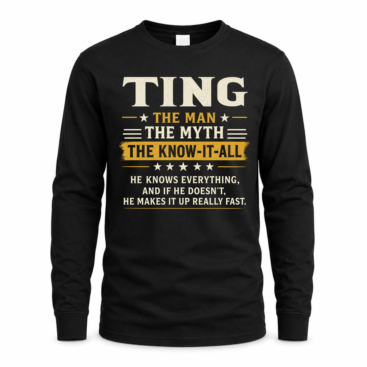 TING TM90-K04-125 - NAME Legendary Know-It-All Personalized Funny Shirt