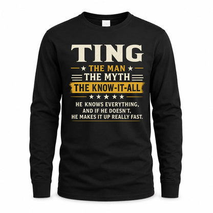 TING TM90-K04-125 - NAME Legendary Know-It-All Personalized Funny Shirt