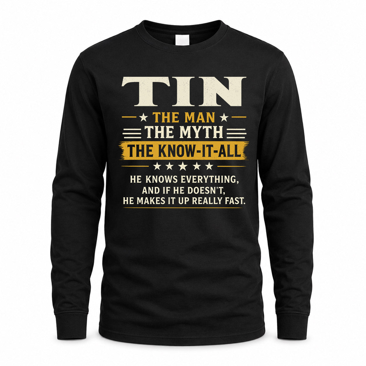 TIN TM90-K04-125 - NAME Legendary Know-It-All Personalized Funny Shirt