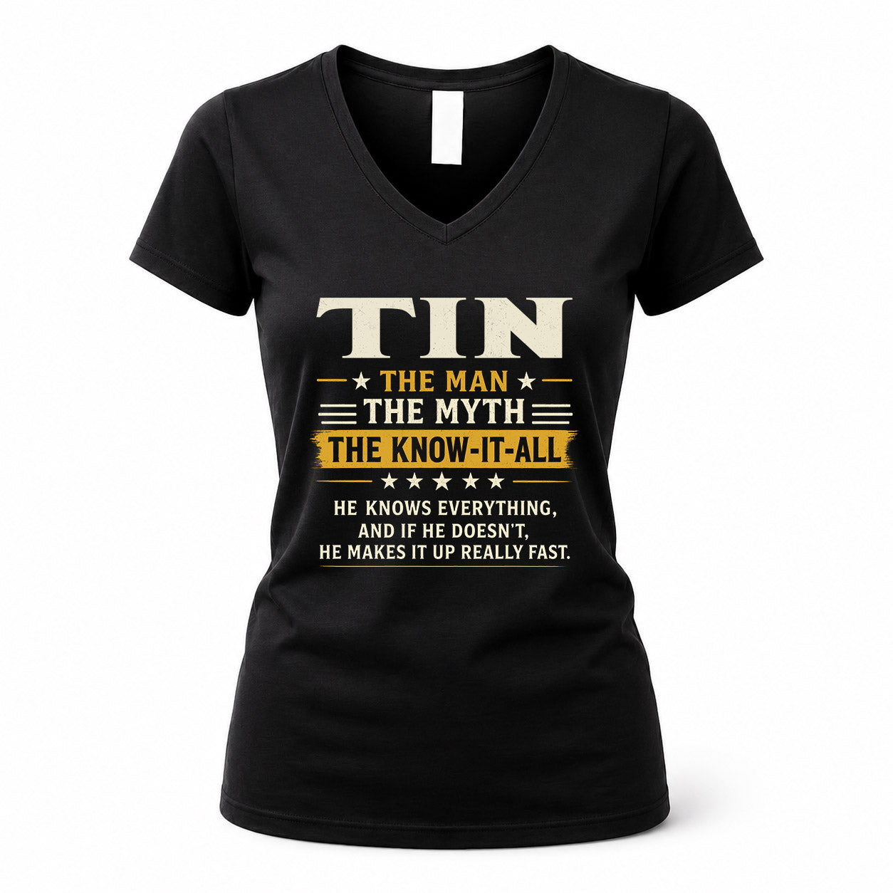 TIN TM90-K04-125 - NAME Legendary Know-It-All Personalized Funny Shirt