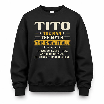 TITO TM90-K04-125 - NAME Legendary Know-It-All Personalized Funny Shirt