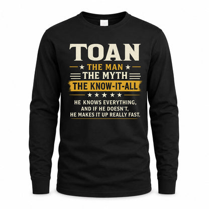 TOAN TM90-K04-125 - NAME Legendary Know-It-All Personalized Funny Shirt