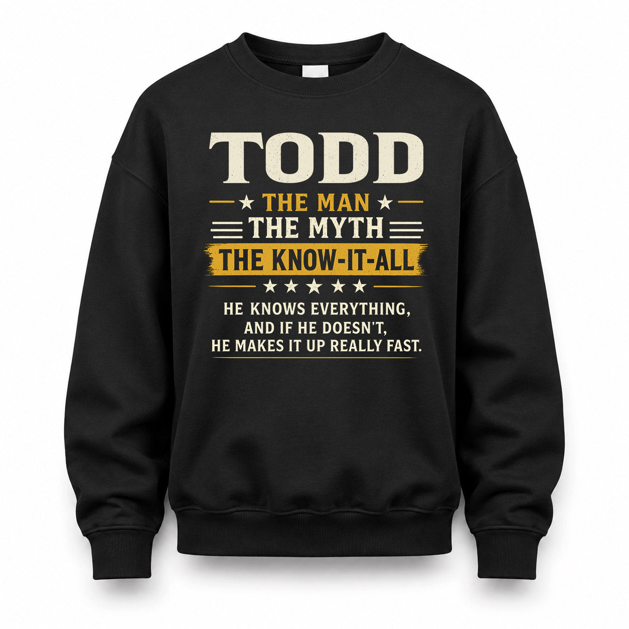 TODD TM90-K04-125 - NAME Legendary Know-It-All Personalized Funny Shirt