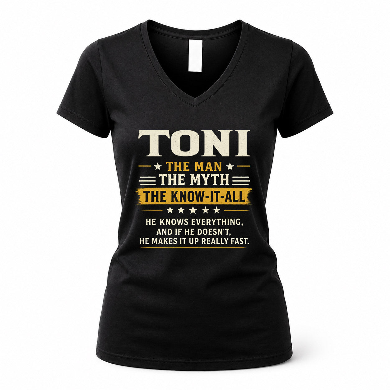 TONI TM90-K04-125 - NAME Legendary Know-It-All Personalized Funny Shirt