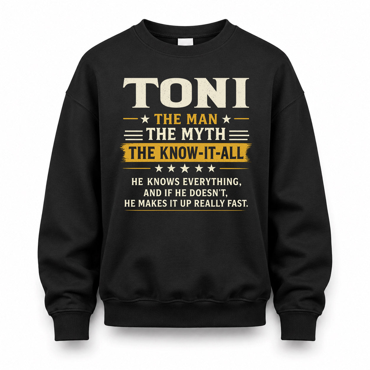 TONI TM90-K04-125 - NAME Legendary Know-It-All Personalized Funny Shirt