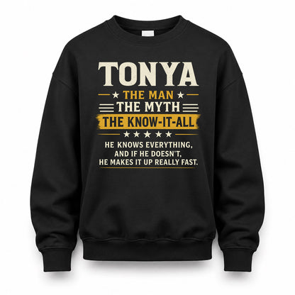 TONYA TM90-K04-125 - NAME Legendary Know-It-All Personalized Funny Shirt