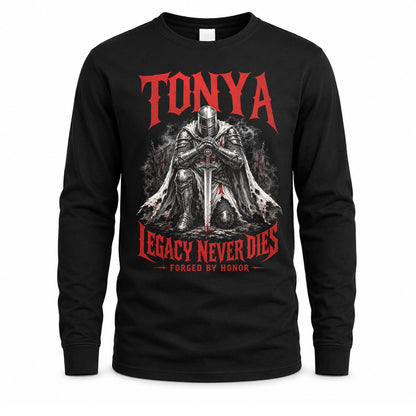 TONYA HS90-K04-109 - NAME Legacy Never Dies Forged By Honor Personalized Knight