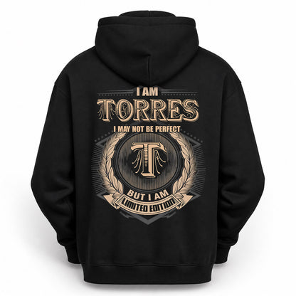 TORRES PH55-T25-Personalized Name Quote Apparel “I Am NAME May Not Be Perfect But I Am Limited Edition”