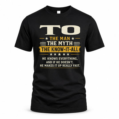 TO TM90-K04-125 - NAME Legendary Know-It-All Personalized Funny Shirt