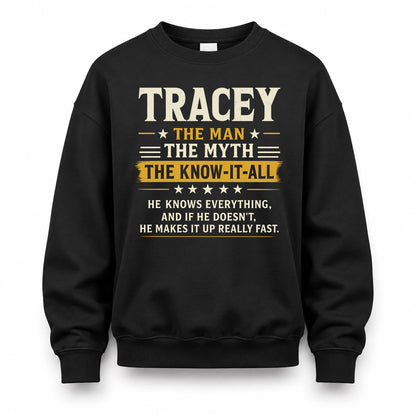 TRACEY TM90-K04-125 - NAME Legendary Know-It-All Personalized Funny Shirt