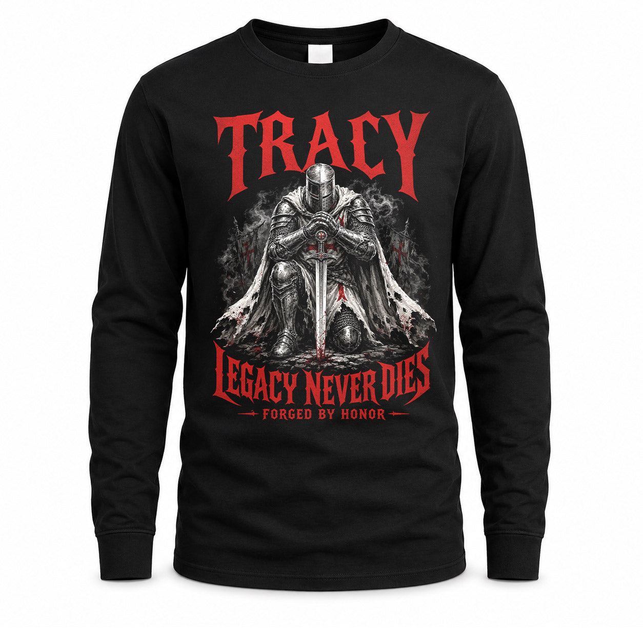TRACY HS90-K04-109 - NAME Legacy Never Dies Forged By Honor Personalized Knight