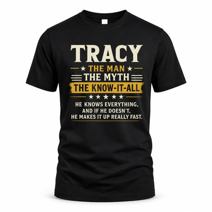 TRACY TM90-K04-125 - NAME Legendary Know-It-All Personalized Funny Shirt