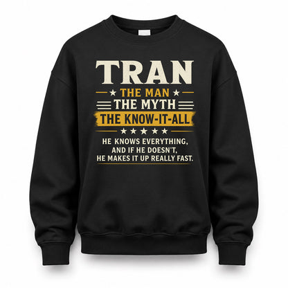 TRAN TM90-K04-125 - NAME Legendary Know-It-All Personalized Funny Shirt