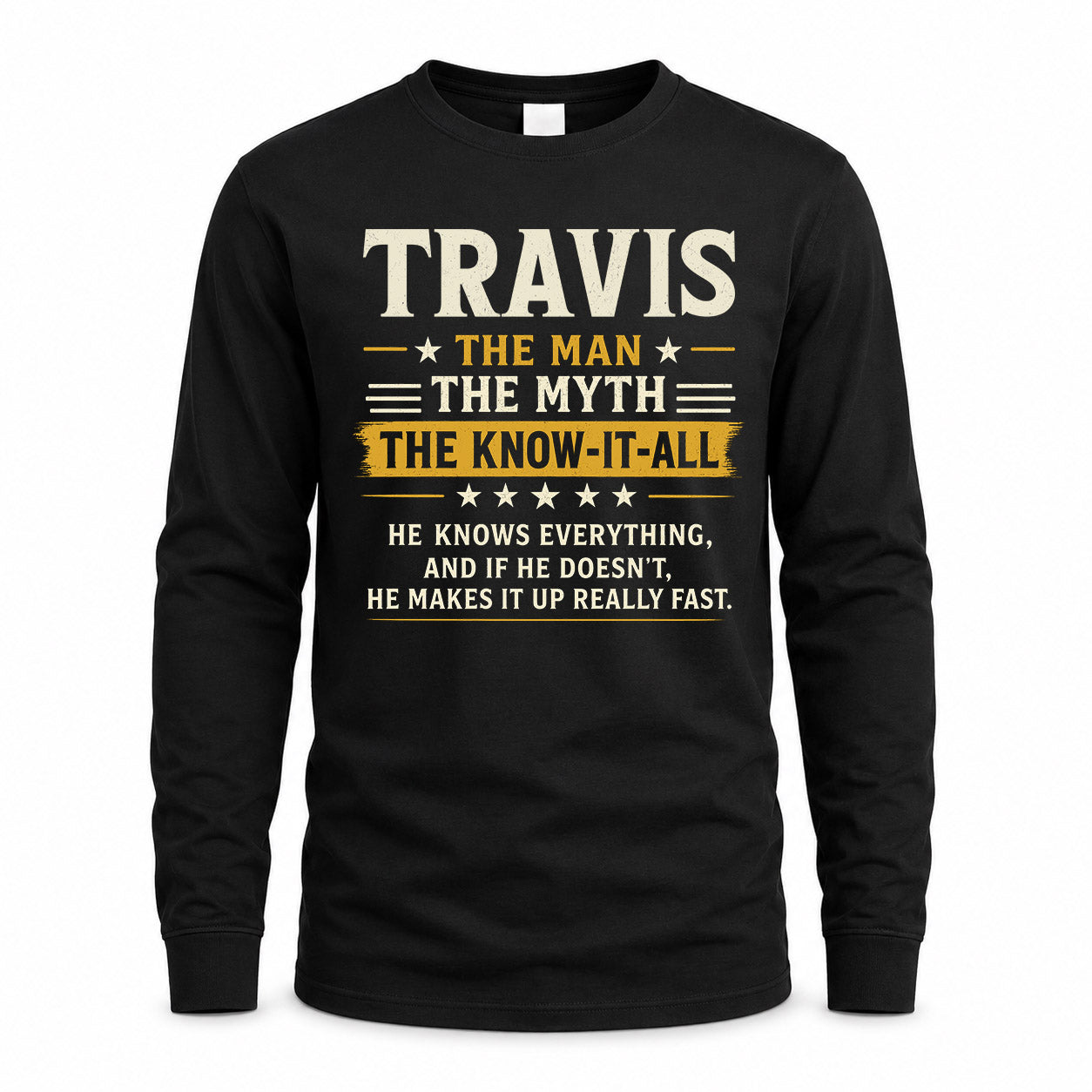 TRAVIS TM90-K04-125 - NAME Legendary Know-It-All Personalized Funny Shirt