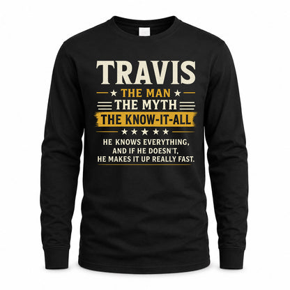 TRAVIS TM90-K04-125 - NAME Legendary Know-It-All Personalized Funny Shirt