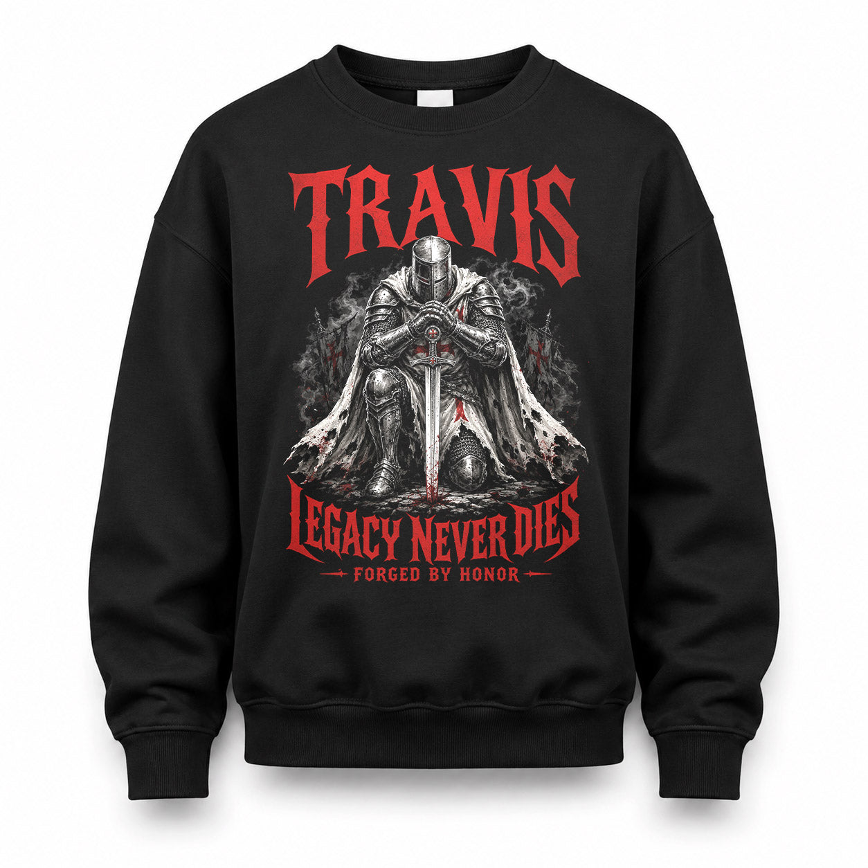 TRAVIS HS90-K04-109 - NAME Legacy Never Dies Forged By Honor Personalized Knight