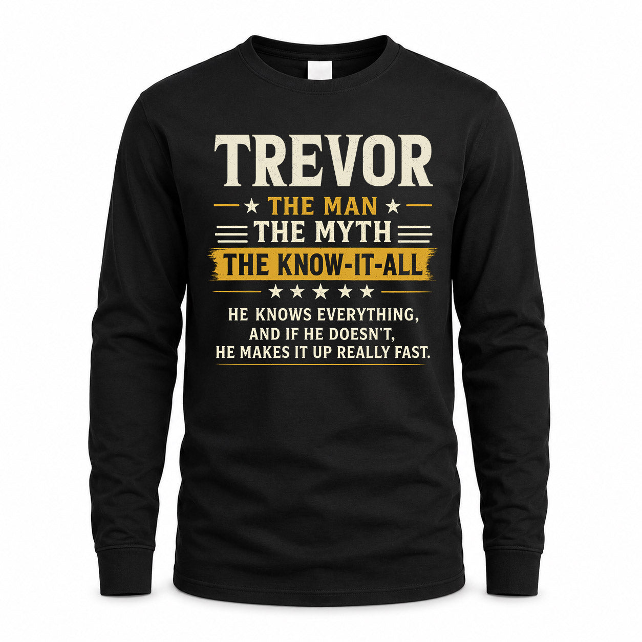 TREVOR TM90-K04-125 - NAME Legendary Know-It-All Personalized Funny Shirt