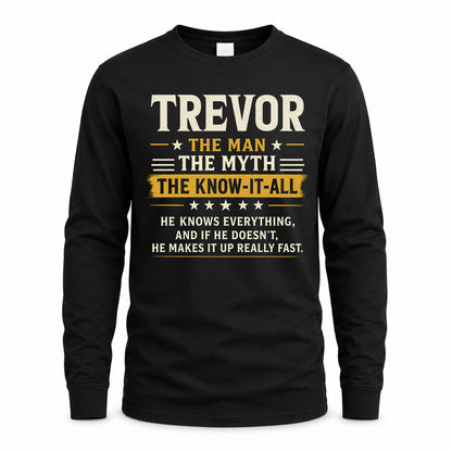 TREVOR TM90-K04-125 - NAME Legendary Know-It-All Personalized Funny Shirt