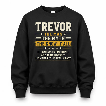 TREVOR TM90-K04-125 - NAME Legendary Know-It-All Personalized Funny Shirt