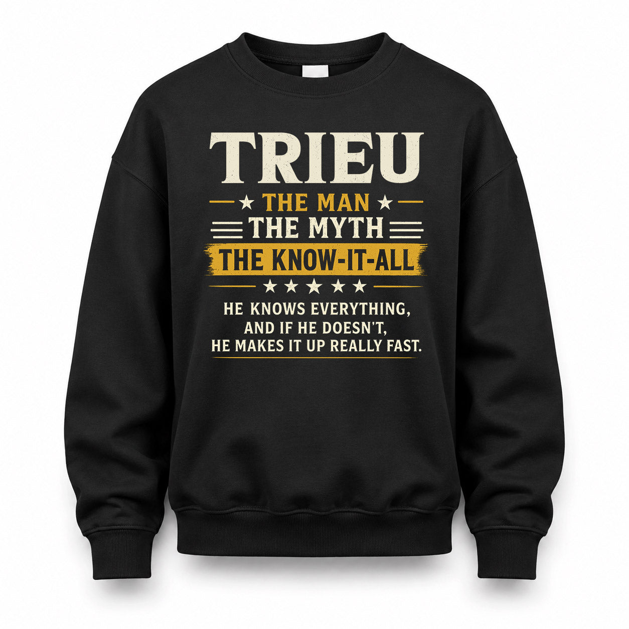 TRIEU TM90-K04-125 - NAME Legendary Know-It-All Personalized Funny Shirt