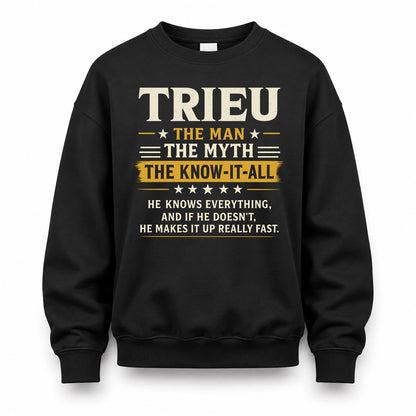 TRIEU TM90-K04-125 - NAME Legendary Know-It-All Personalized Funny Shirt
