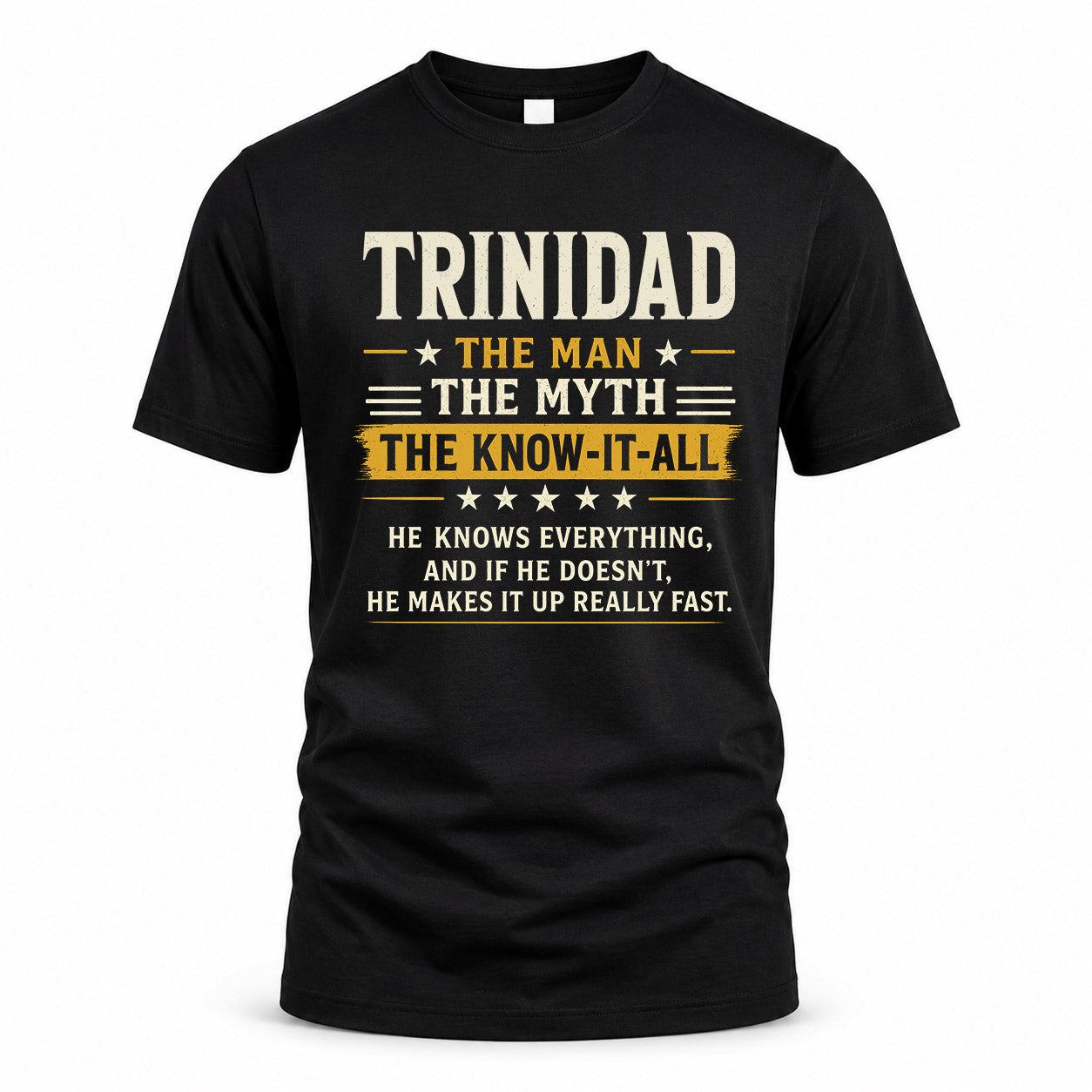 TRINIDAD TM90-K04-125 - NAME Legendary Know-It-All Personalized Funny Shirt