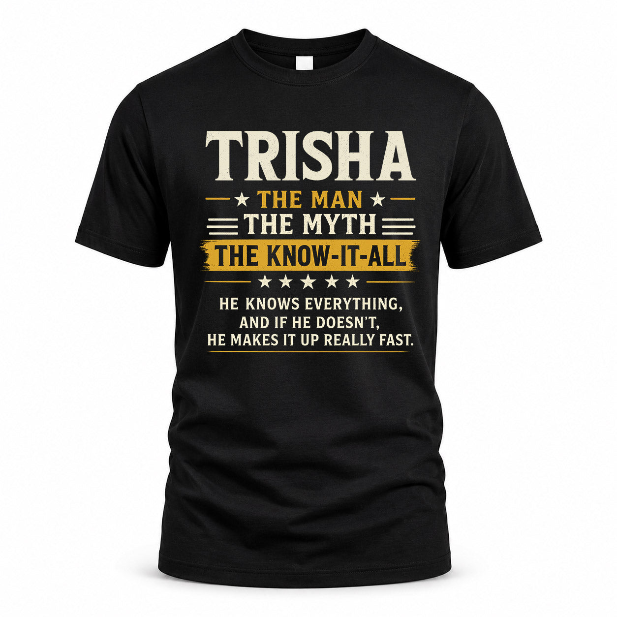 TRISHA TM90-K04-125 - NAME Legendary Know-It-All Personalized Funny Shirt