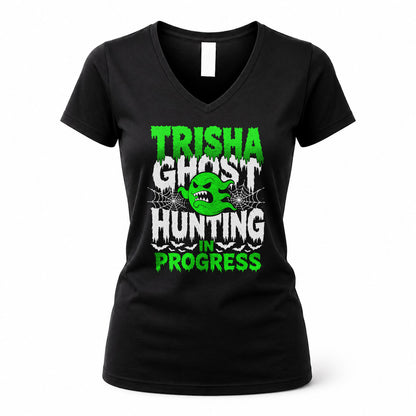 TRISHA HW22-K06-109 - NAME Ghost Hunting In Progress Personalized Halloween Shirt