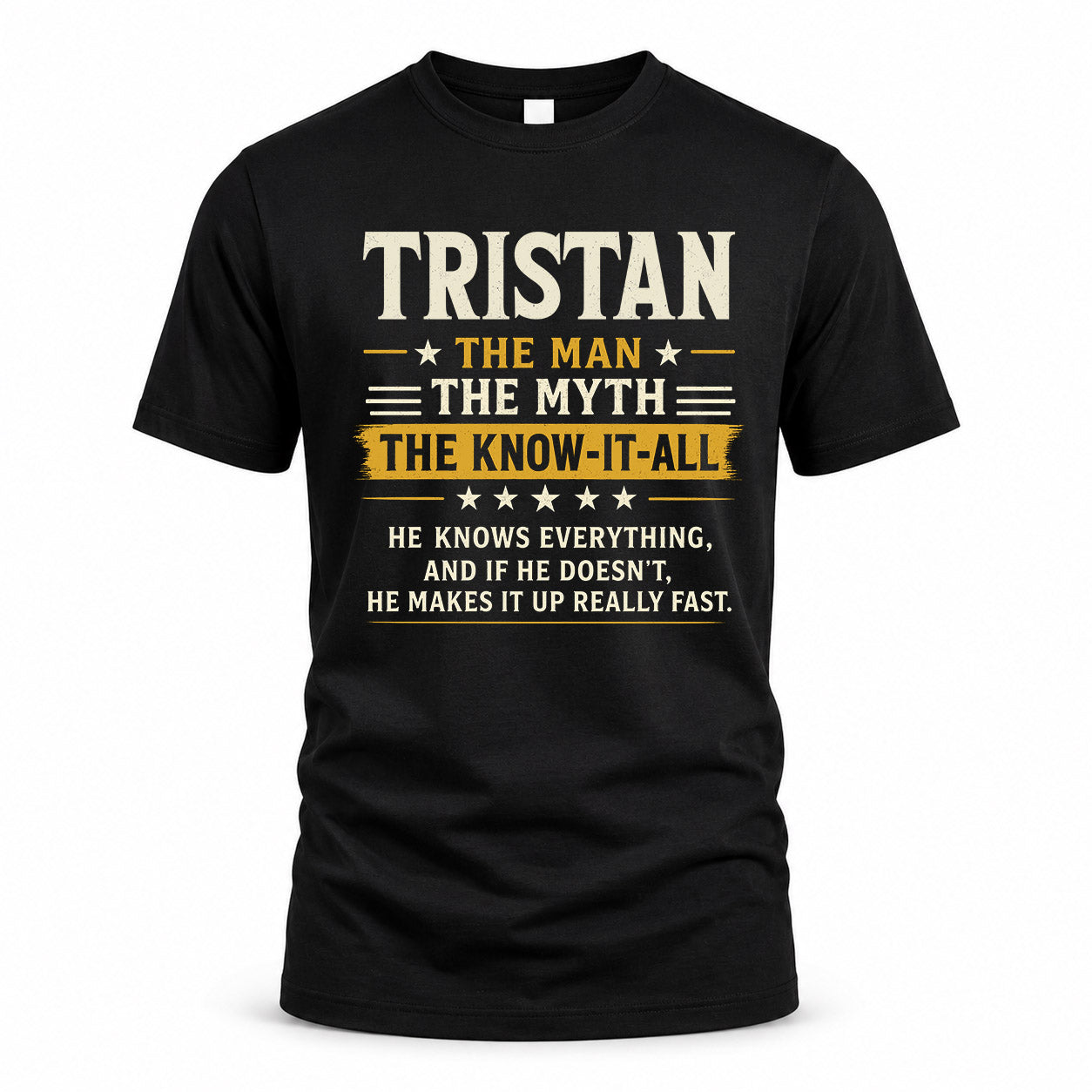 TRISTAN TM90-K04-125 - NAME Legendary Know-It-All Personalized Funny Shirt