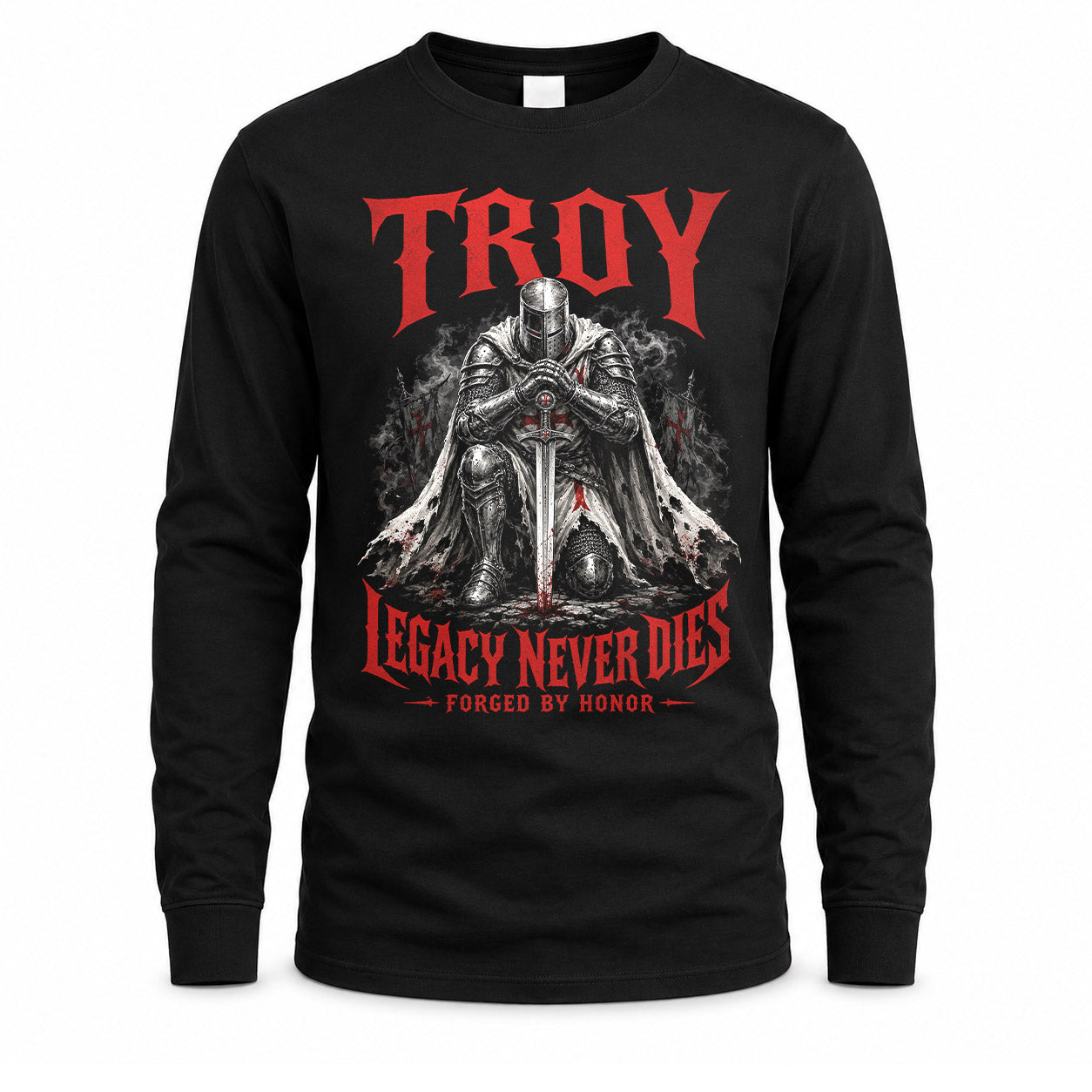 TROY HS90-K04-109 - NAME Legacy Never Dies Forged By Honor Personalized Knight