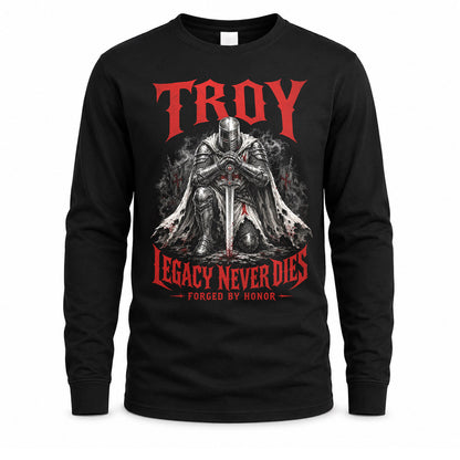 TROY HS90-K04-109 - NAME Legacy Never Dies Forged By Honor Personalized Knight