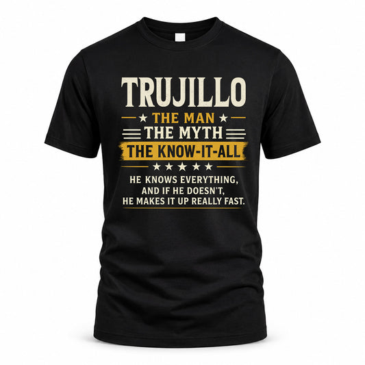 TRUJILLO TM90-K04-125 - NAME Legendary Know-It-All Personalized Funny Shirt