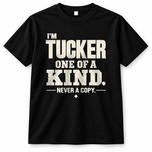 TUCKER P6-K4-228 Personalized Funny Quote Apparel “I’m NAME – One of a Kind, Never a Copy”