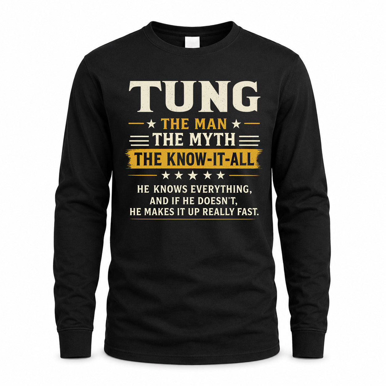 TUNG TM90-K04-125 - NAME Legendary Know-It-All Personalized Funny Shirt