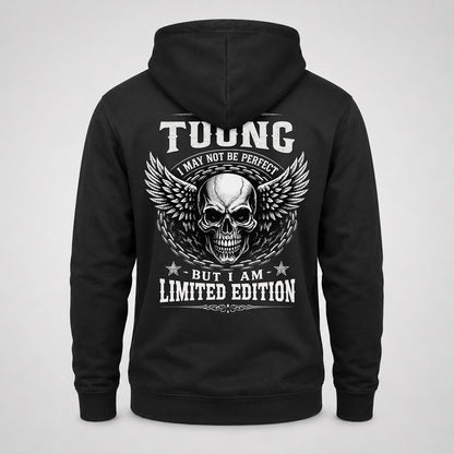 TUONG P01-K24-229 – Personalized Skull Graphic Apparel “I Am NAME I May Not Be Perfect But I Am Limited Edition”