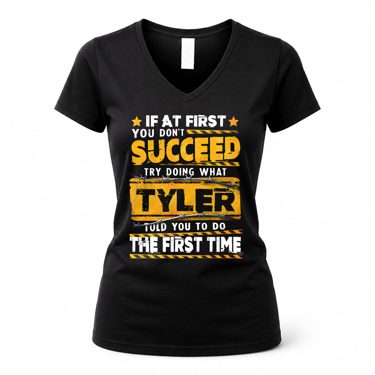 TYLER TP22-K11-109 - Personalized Funny Quote Apparel “If At First You Don’t Succeed, Try Doing What WANG Told You To Do The First Time”
