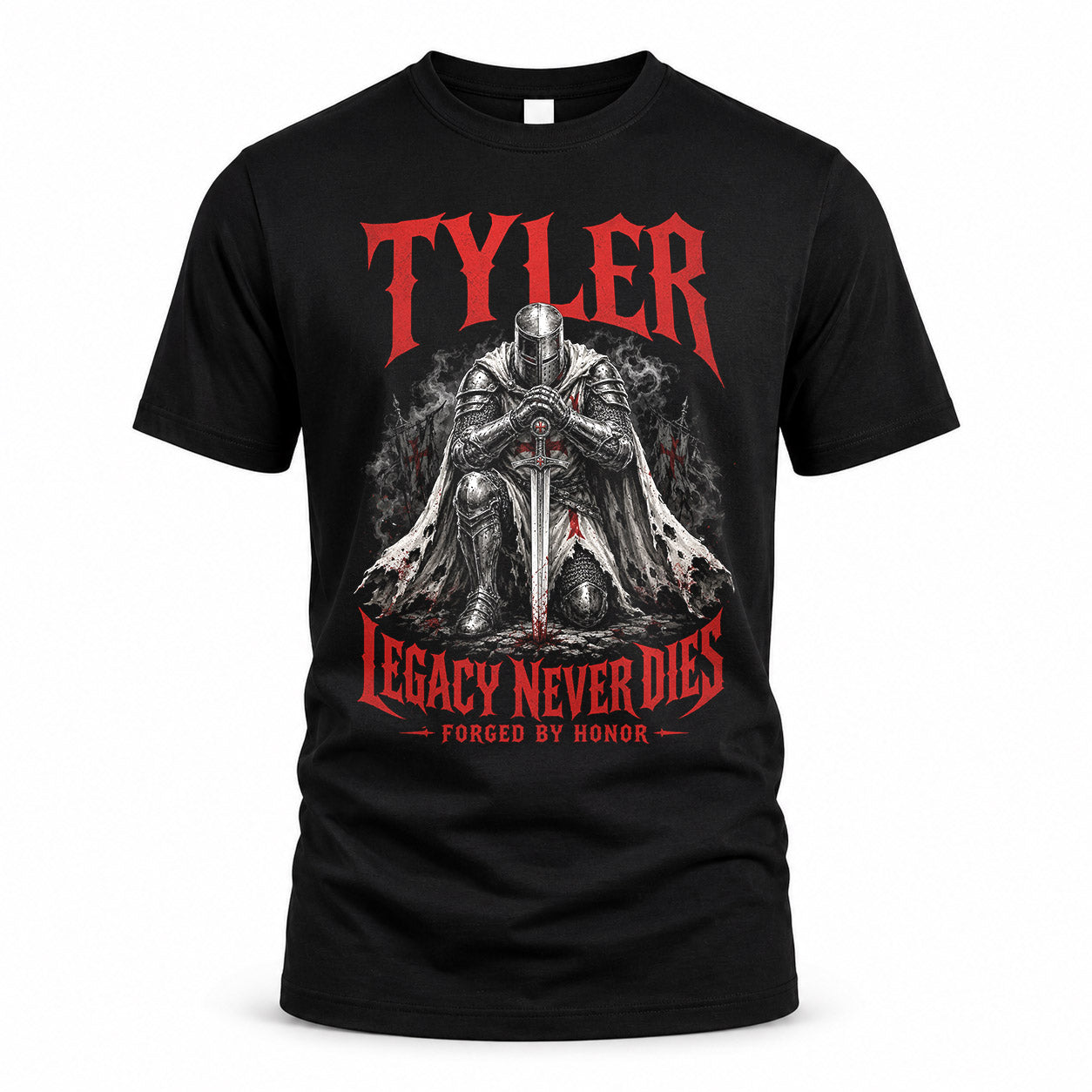 TYLER HS90-K04-109 - NAME Legacy Never Dies Forged By Honor Personalized Knight