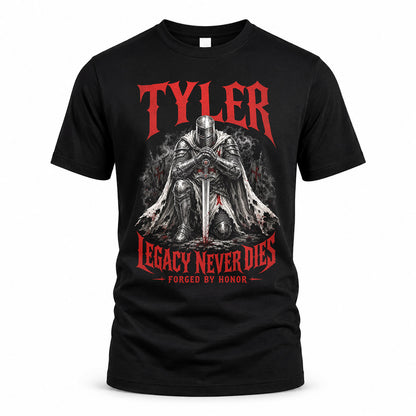 TYLER HS90-K04-109 - NAME Legacy Never Dies Forged By Honor Personalized Knight