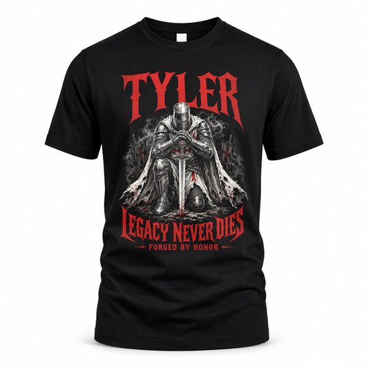 TYLER HS90-K04-109 - NAME Legacy Never Dies Forged By Honor Personalized Knight