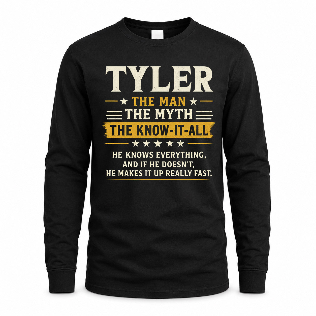 TYLER TM90-K04-125 - NAME Legendary Know-It-All Personalized Funny Shirt