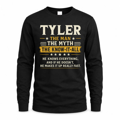 TYLER TM90-K04-125 - NAME Legendary Know-It-All Personalized Funny Shirt